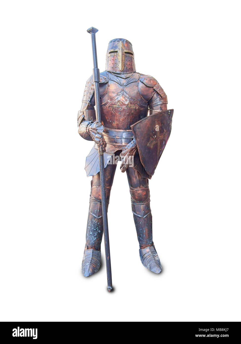 Armor of the medieval knight isolated on white background Stock Photo