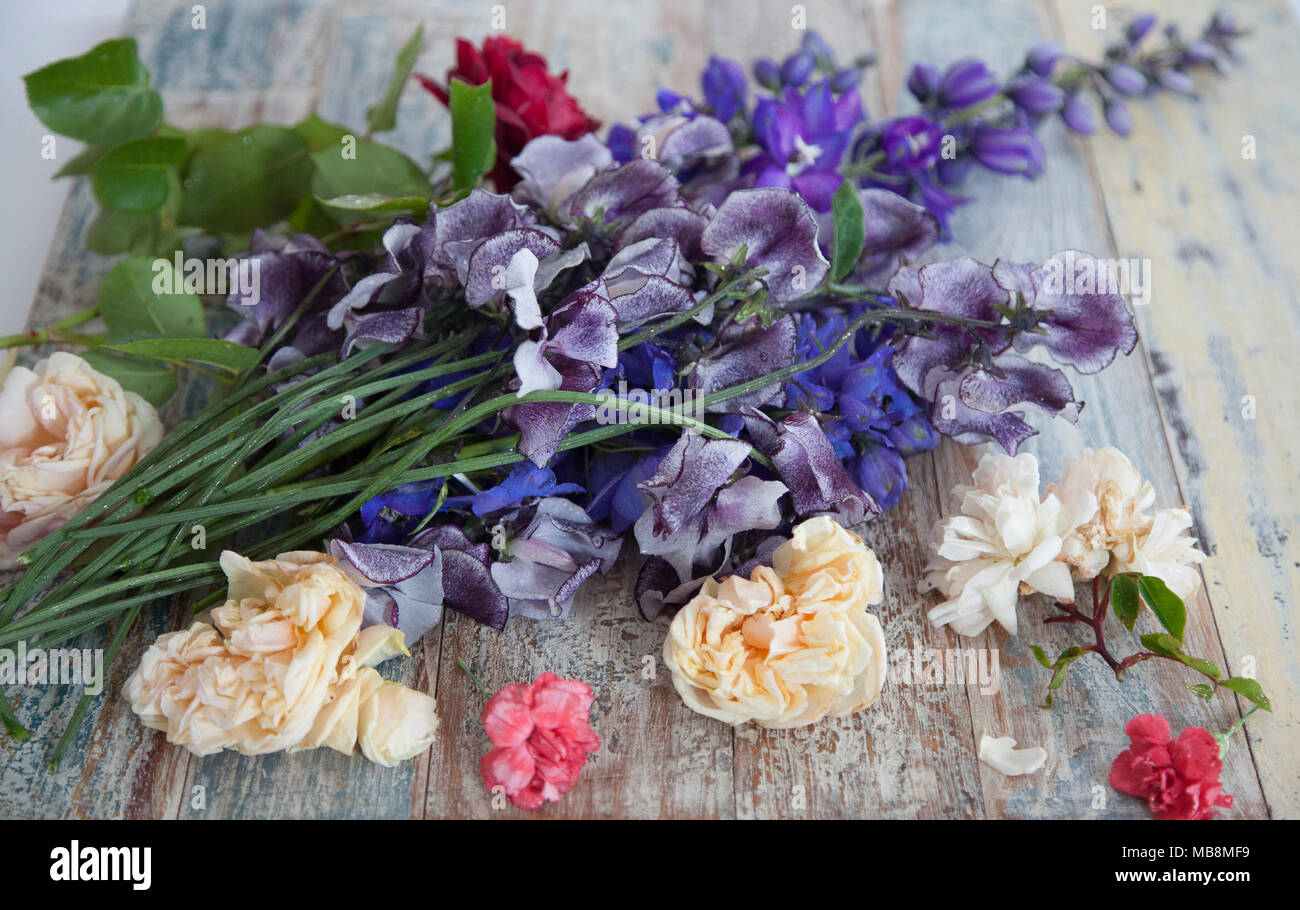 English cut garden flowers Stock Photo