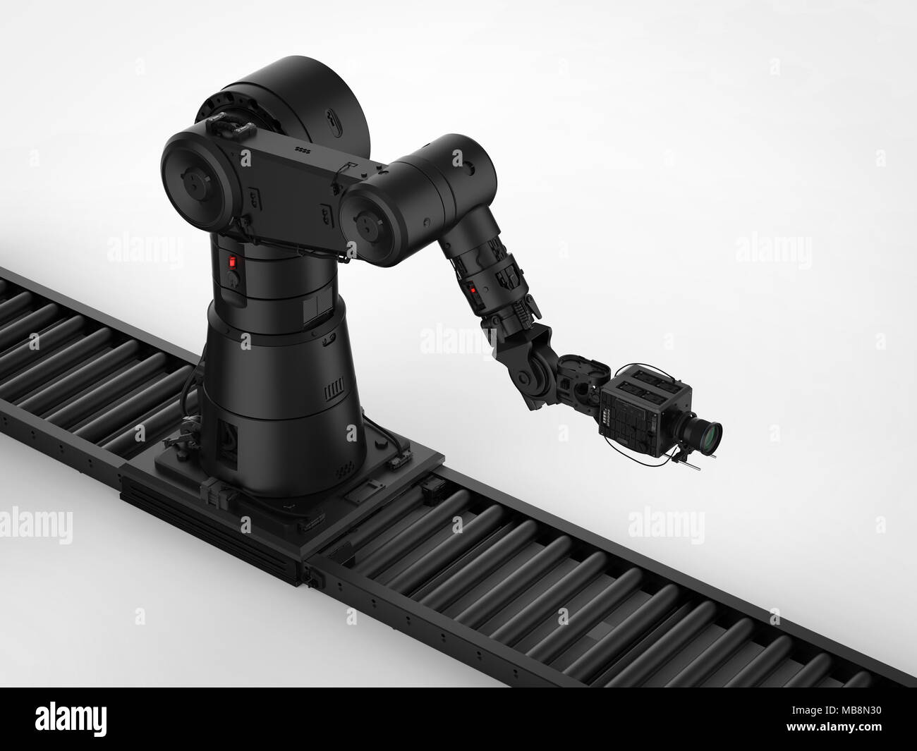 3d rendering black robotic camera with slider dolly Stock Photo - Alamy