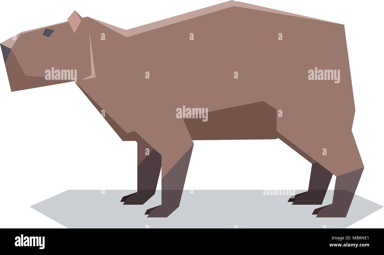 Vector image of the Flat polygonal Capybara Stock Vector