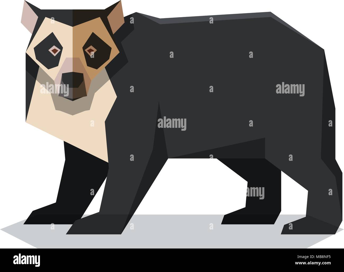Vector image of the Flat polygonal Spectacled Bear Stock Vector Image ...