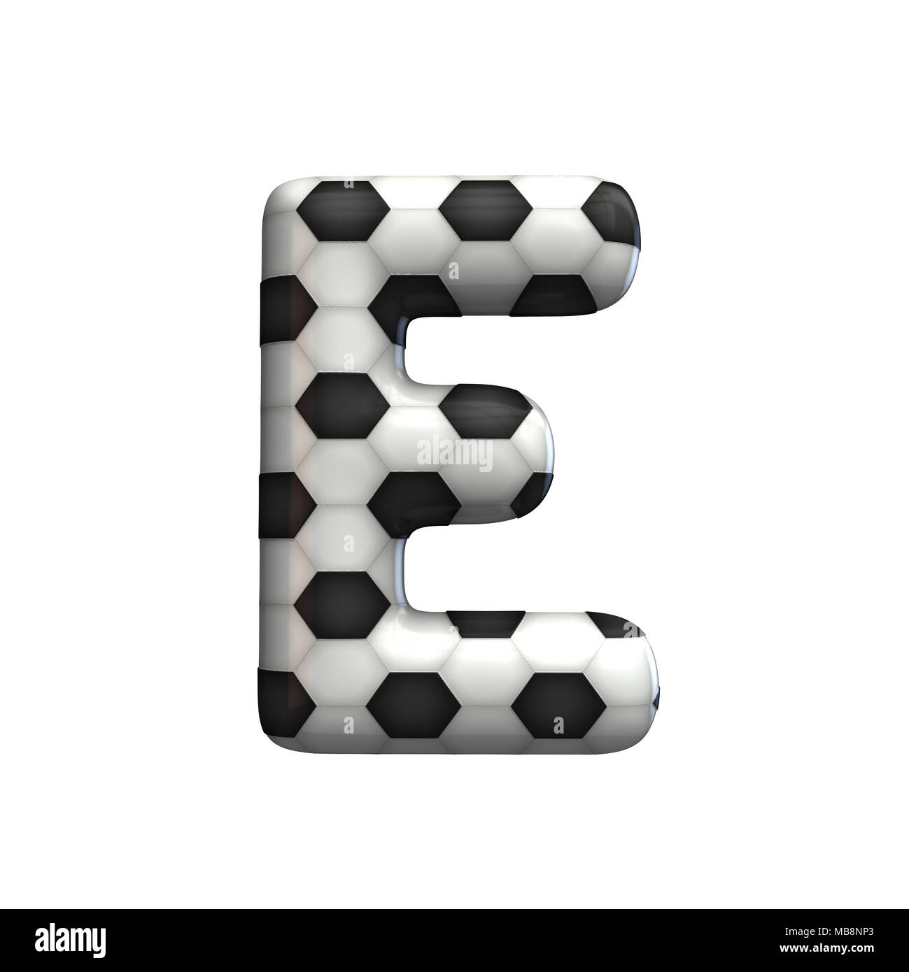 Soccer ball texture capital letter E. 3D Rendering Stock Photo Alamy