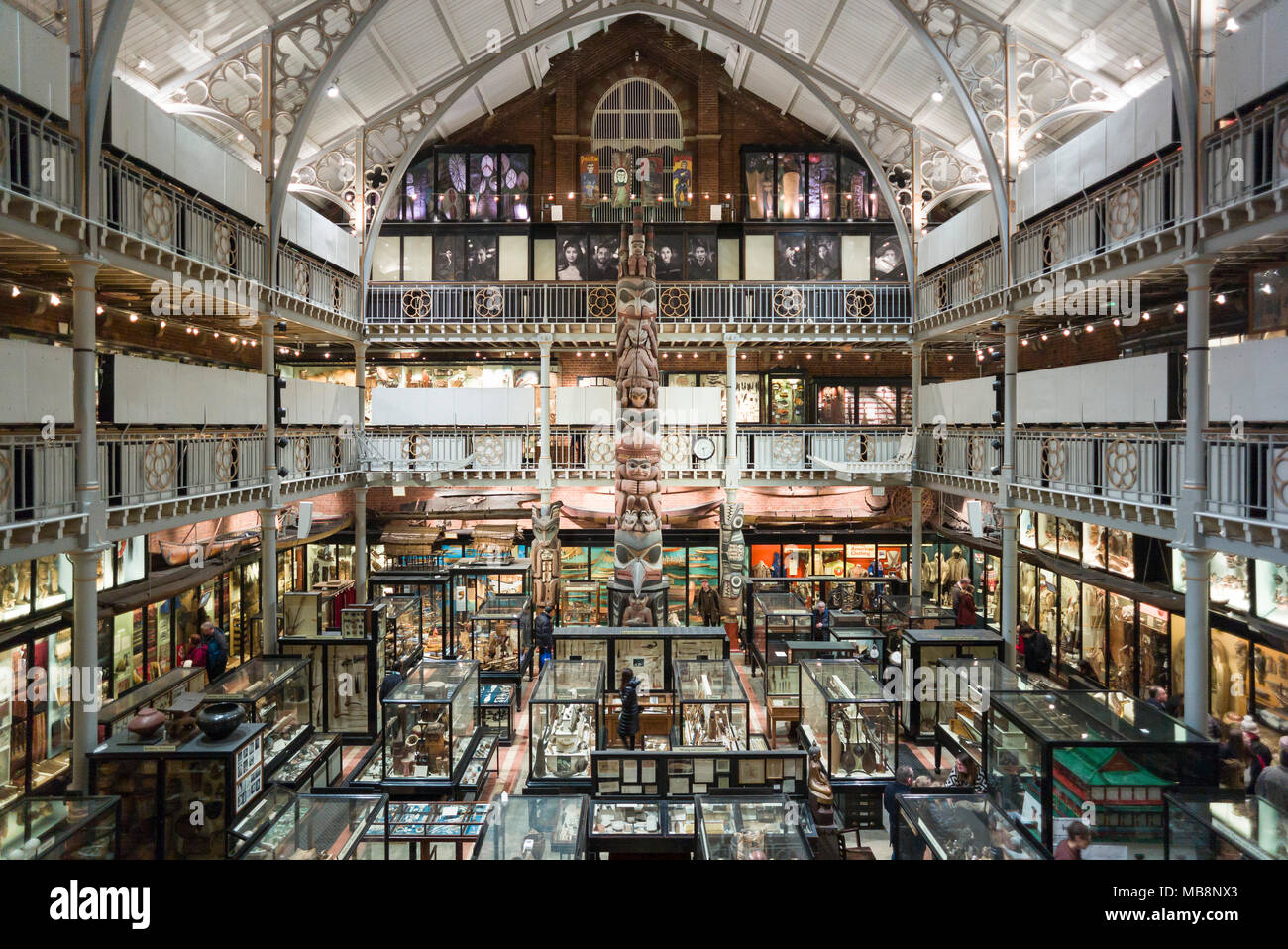 Oxford. England. Interior of the Pitt Rivers Museum, with archaeological and ethnographic objects from all over the world, founded in 1884. Stock Photo