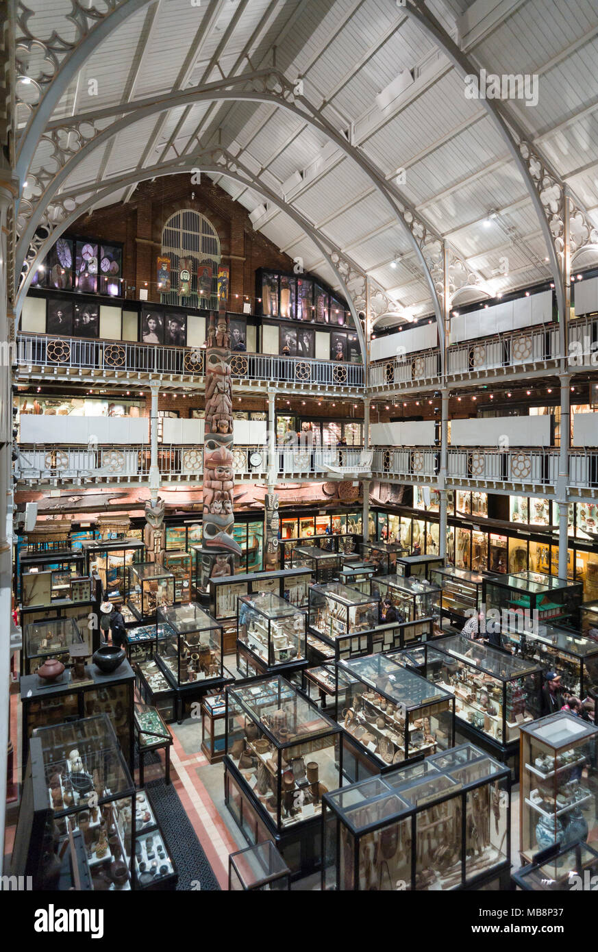 Oxford. England. Interior of the Pitt Rivers Museum, with archaeological and ethnographic objects from all over the world, founded in 1884. Stock Photo