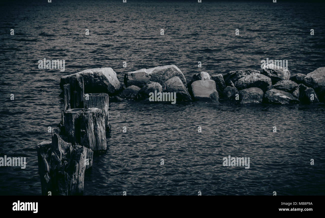 Old jetty in Hawkesbury river Stock Photo