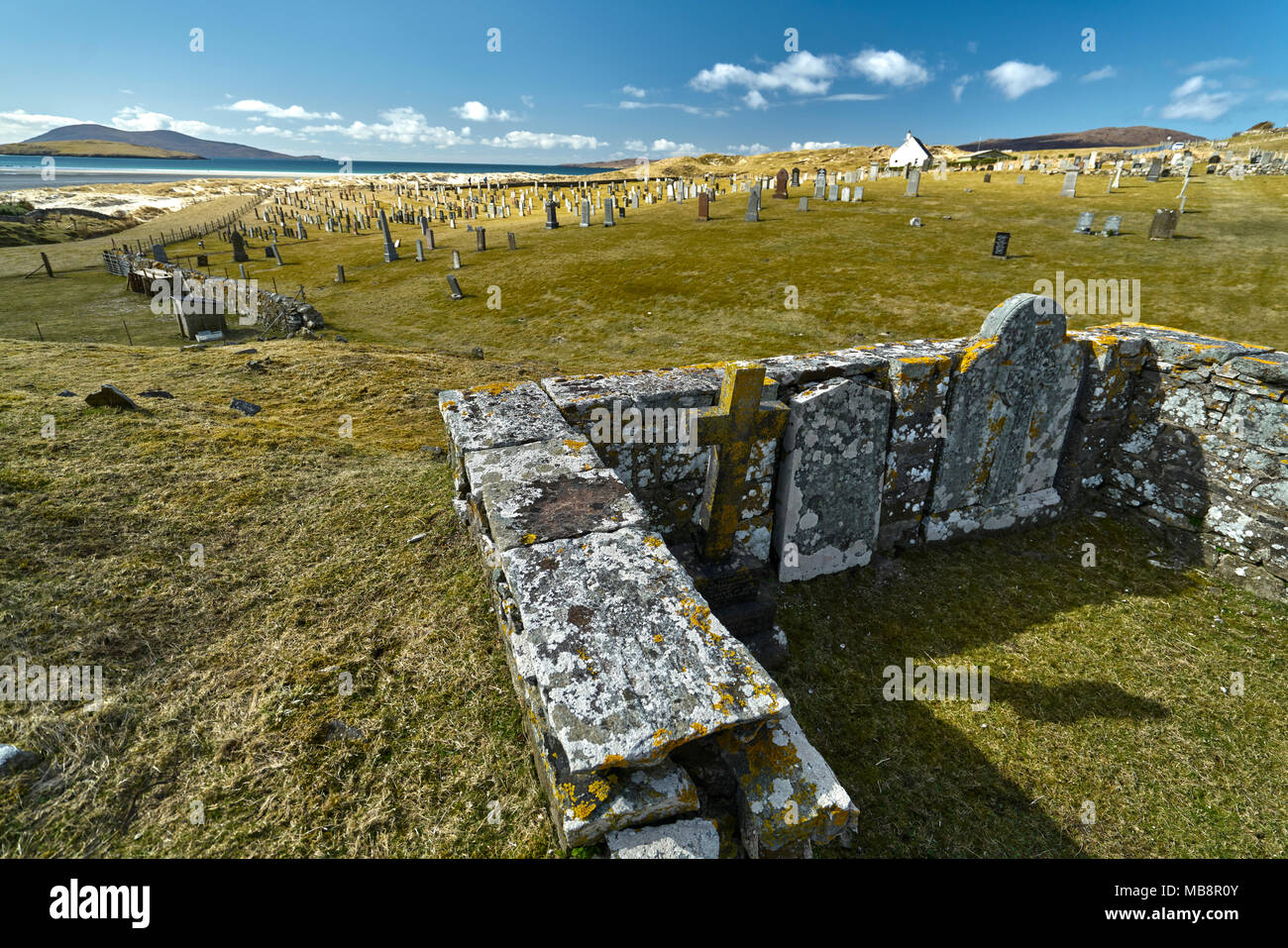 Graveyard at Luskentyre on The Island of Harris Stock Photo