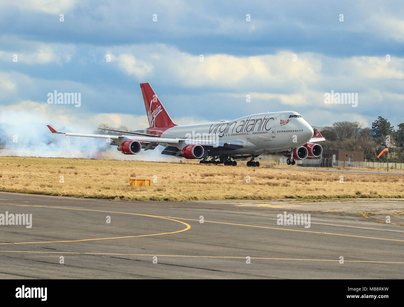 Virgin 747-400 and Easyjet Airbus. Stock Photo