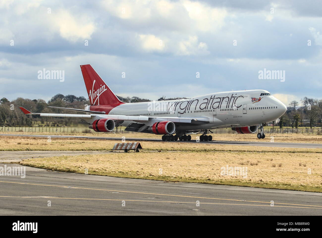 Virgin 747-400 and Easyjet Airbus. Stock Photo