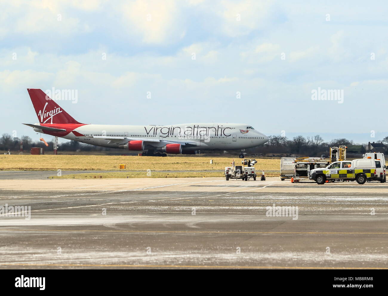 Virgin 747-400 and Easyjet Airbus. Stock Photo