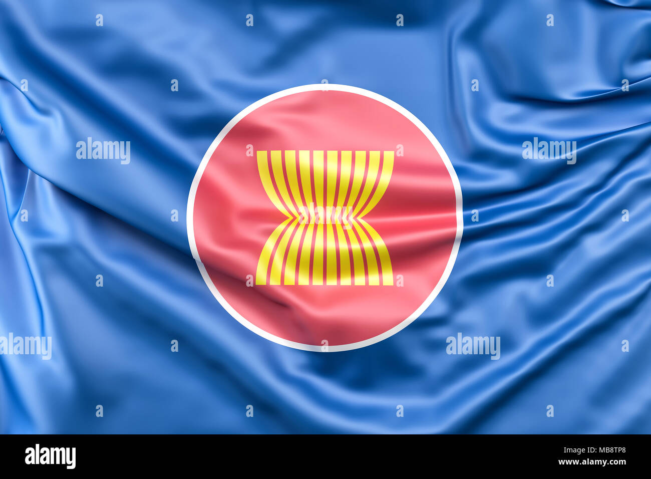 Flag of Association of SouthEast Asian Nations (ASEAN) Stock Photo