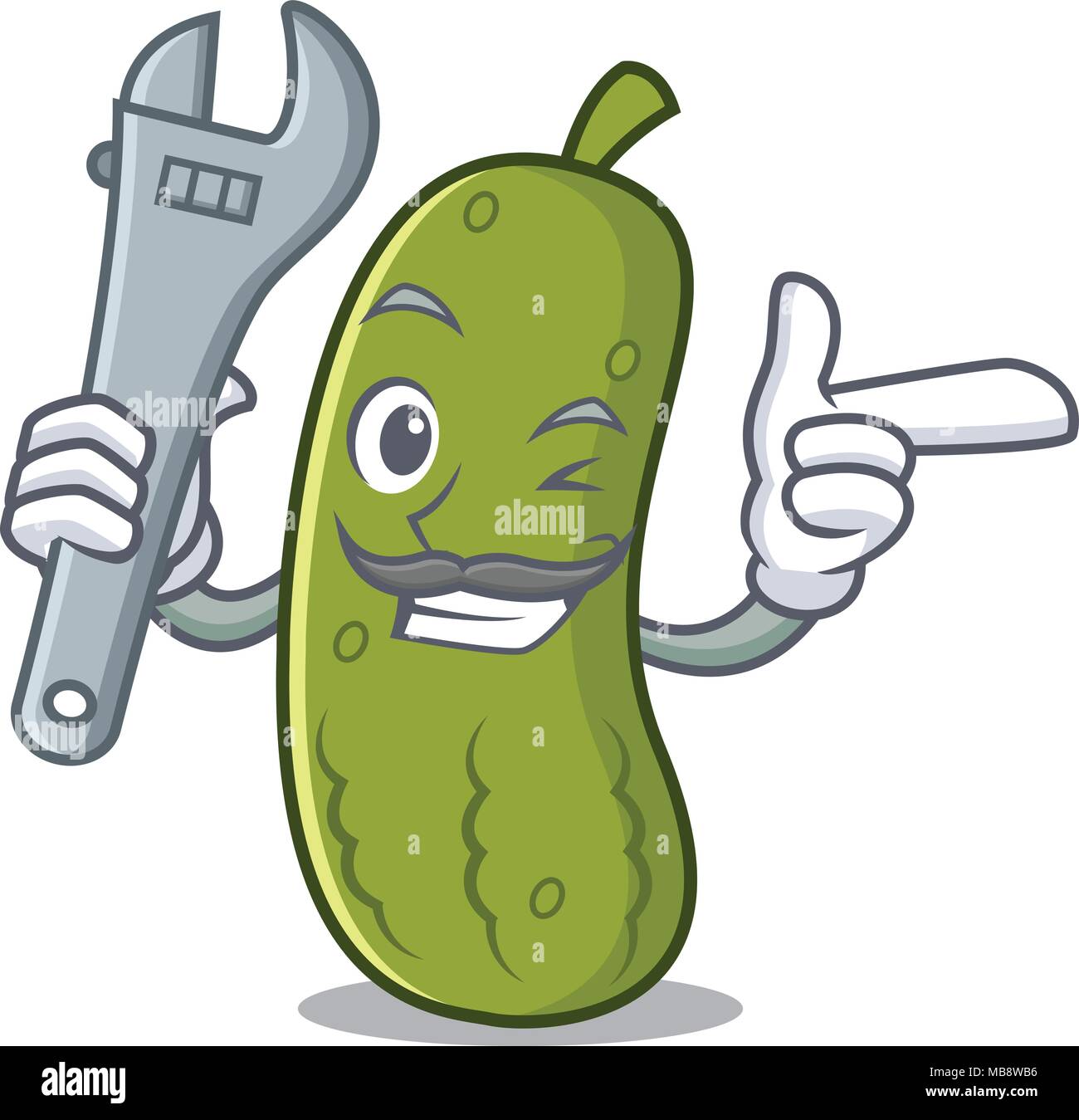 Mechanic Pickle Mascot Cartoon Style Stock Vector Image Art Alamy