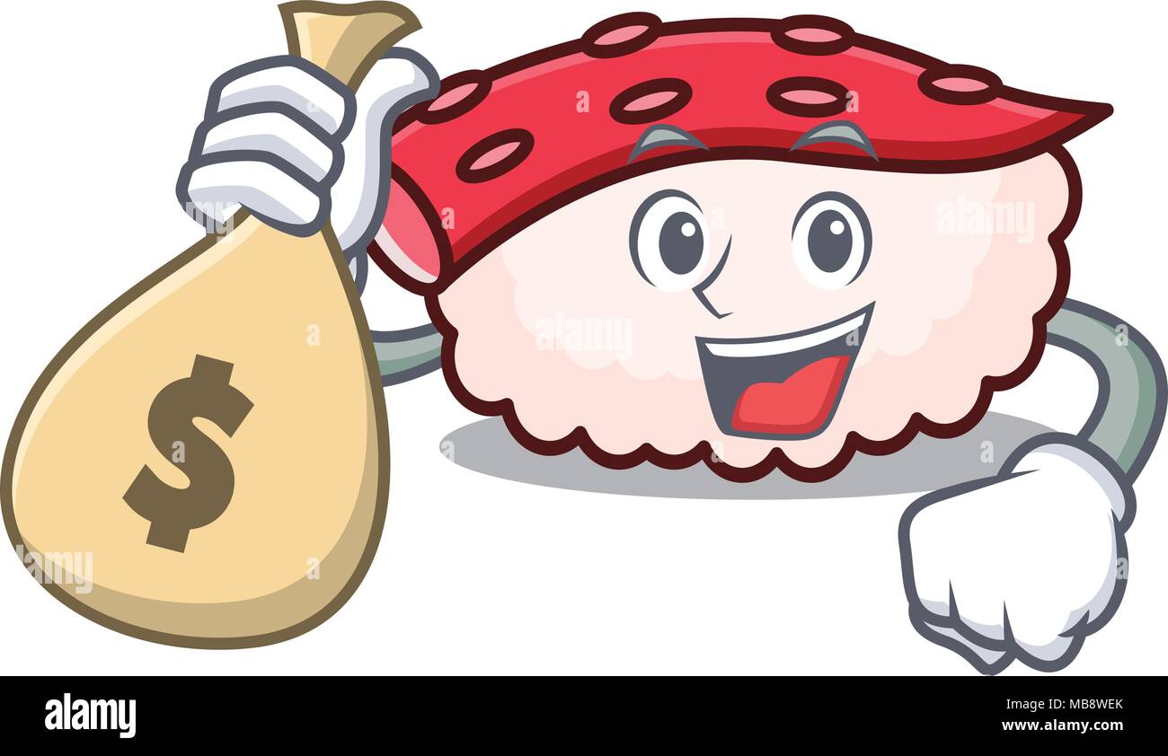 With money bag tako sushi character cartoon Stock Vector Image & Art