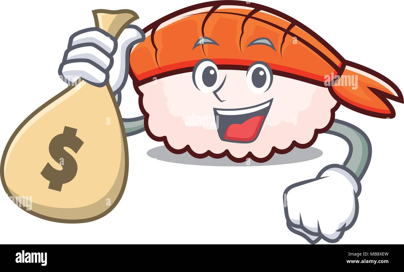 With money bag ebi sushi character cartoon Stock Vector Image & Art Alamy