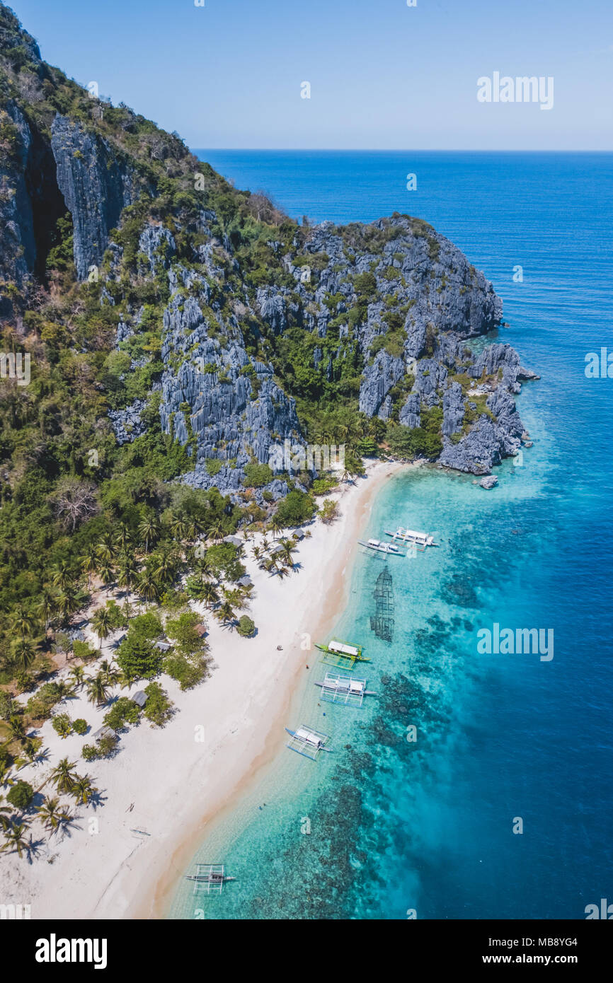 Philippines: Aerial pictures of Coron Bay and Islands taken with a drone. Photo: Alessandro Bosio Stock Photo