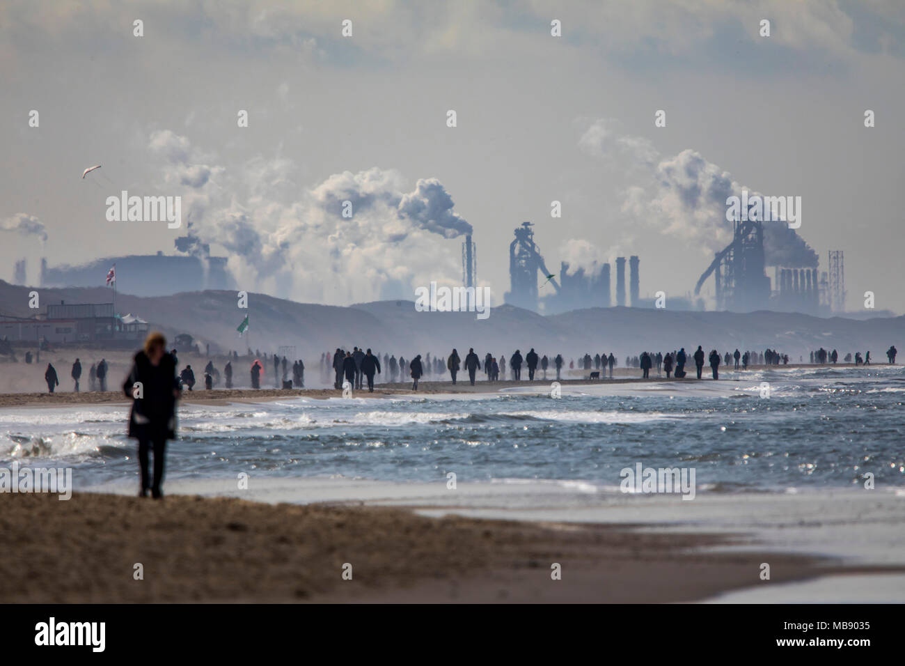 The Tata Steel Steelworks in IJmuiden, Velsen, North Holland