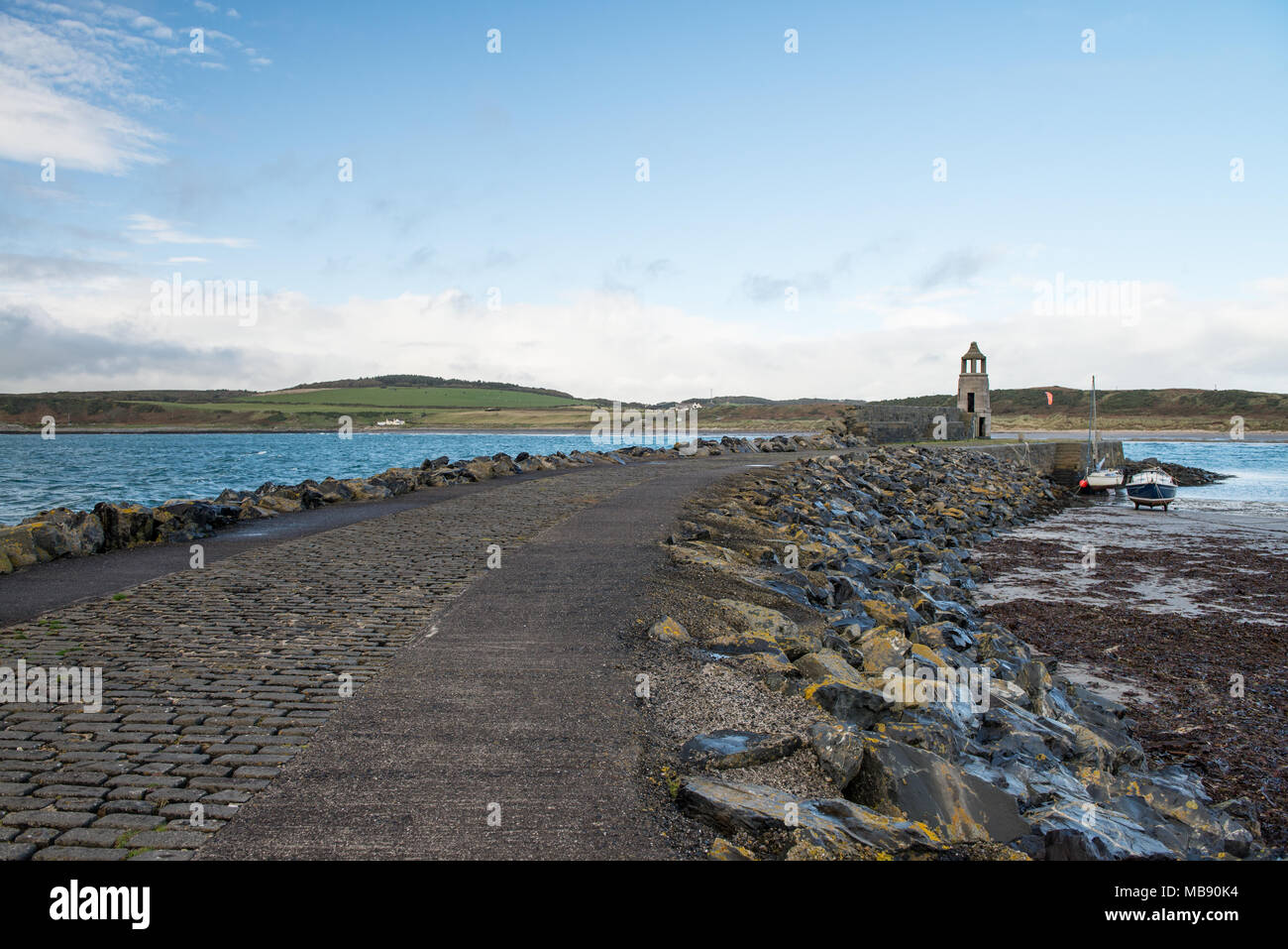 The village of Port Logan which stands on the east coast of the Rhins of Galloway and North of the Mull of Galloway Scotland UK. Stock Photo