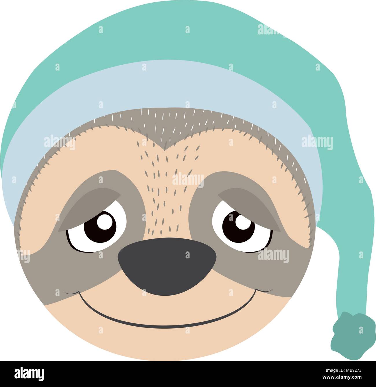 Cute Adorable Kawaii Happy Chibi Sloth with Coffee Cartoon