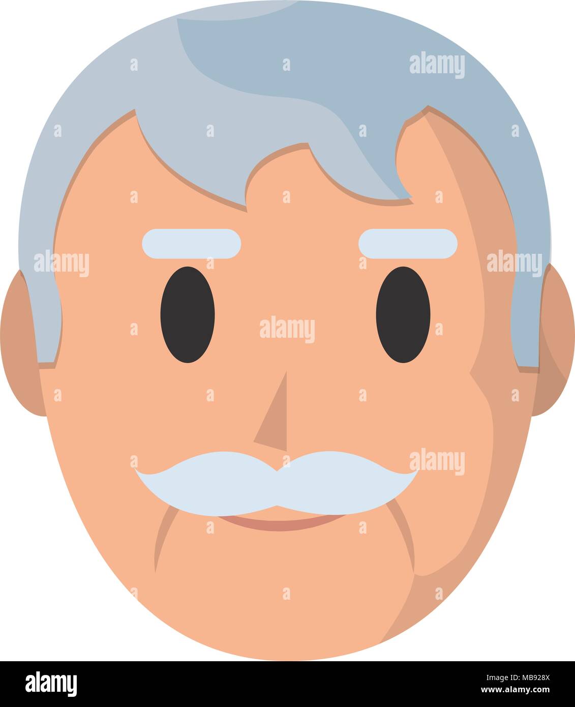 old man head with mustache and hairtyle Stock Vector Image & Art - Alamy