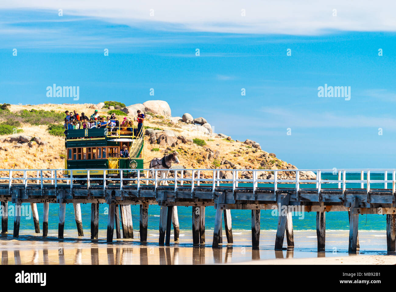 Victor Harbor, South Australia December 3, 2016 People riding Victor