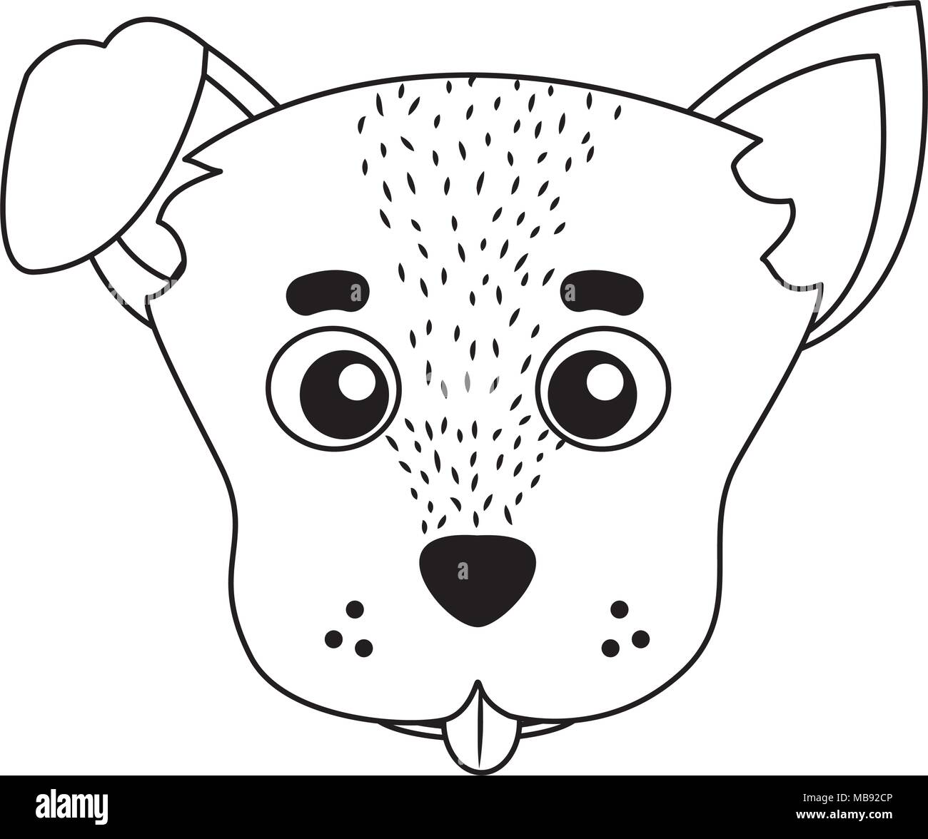 line cute dog head pet animal Stock Vector Image & Art - Alamy