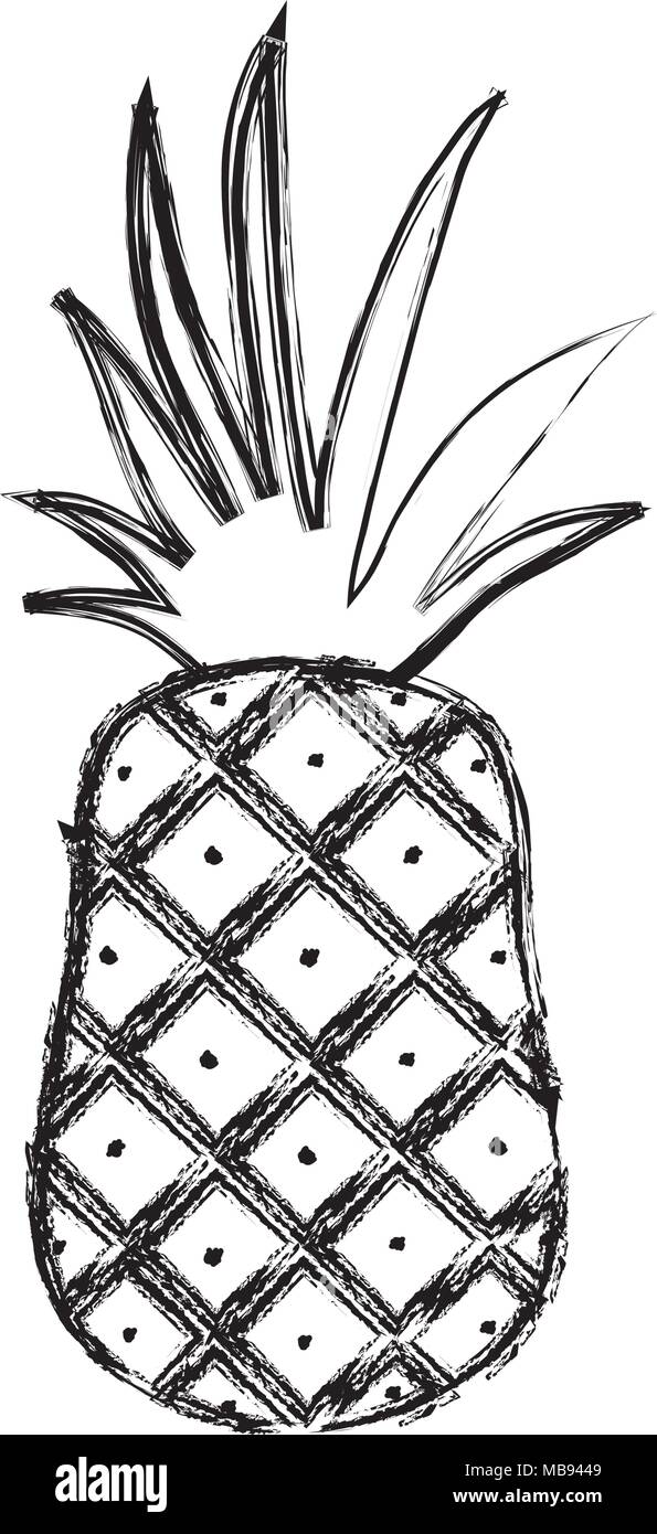 grunge yummy pineapple fruit organic nutrition Stock Vector Image & Art ...