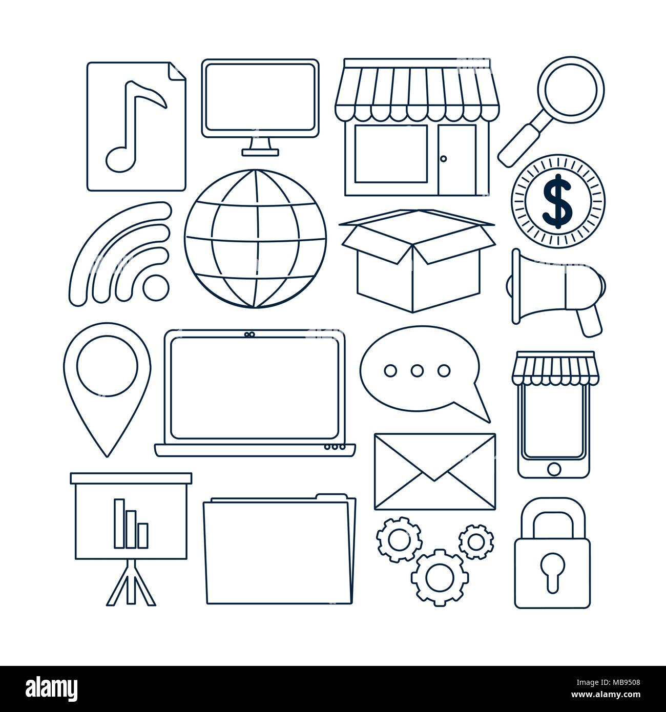 Set of social media icons Stock Vector Image & Art - Alamy