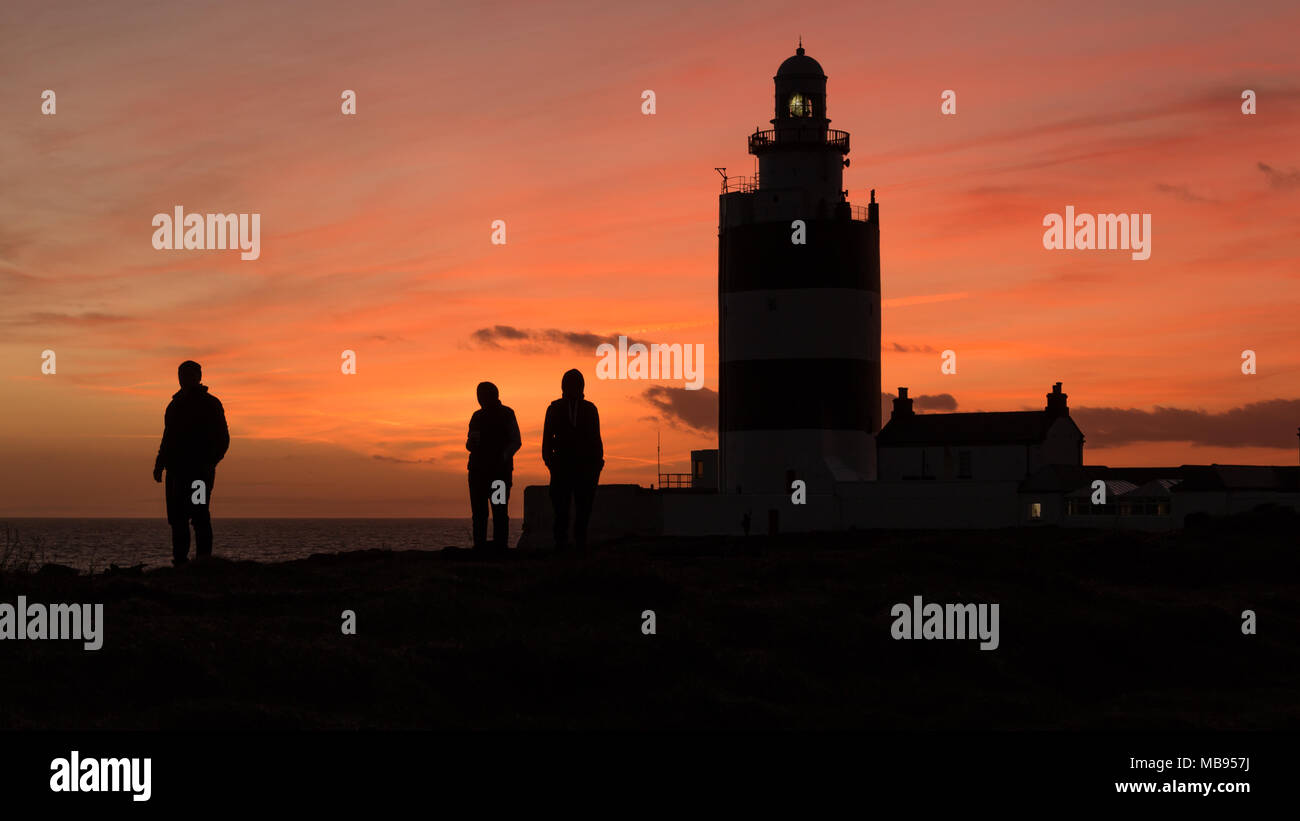 Hook Head Lighthouse - The oldest operational lighthouse in the world. The lighthouse is located in County Wexford Ireland. Stock Photo