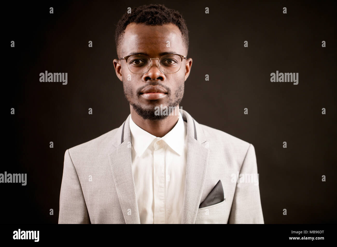 close up portrait of attractive unshaven African man Stock Photo - Alamy