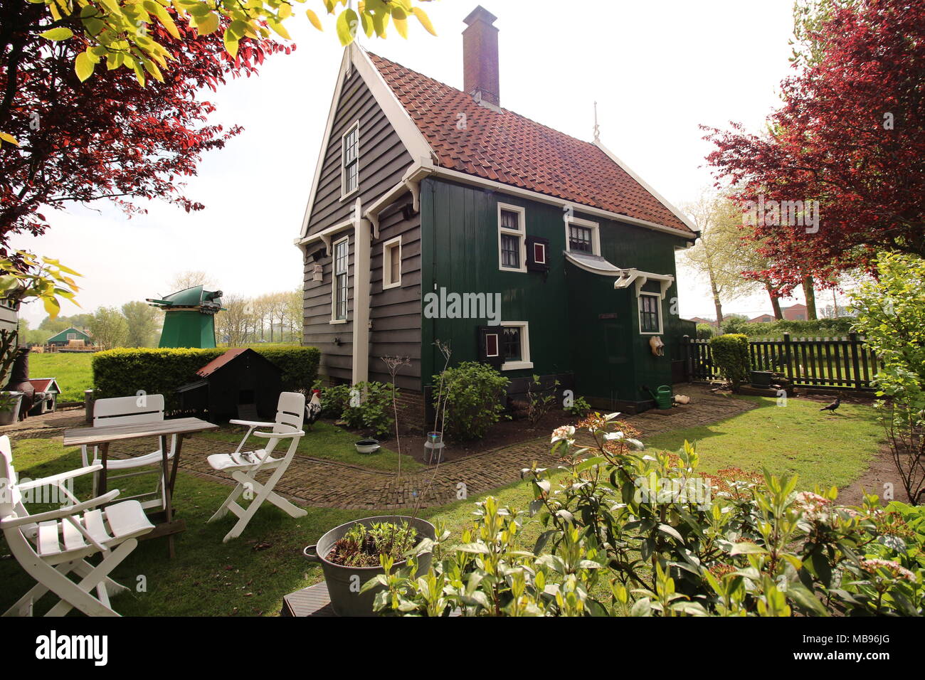 Wooden house in Netherlands Stock Photo