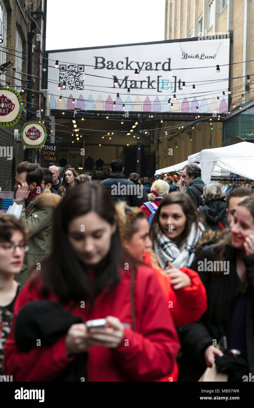 Backyard Market Brick Lane Shoreditch London Stock Photo