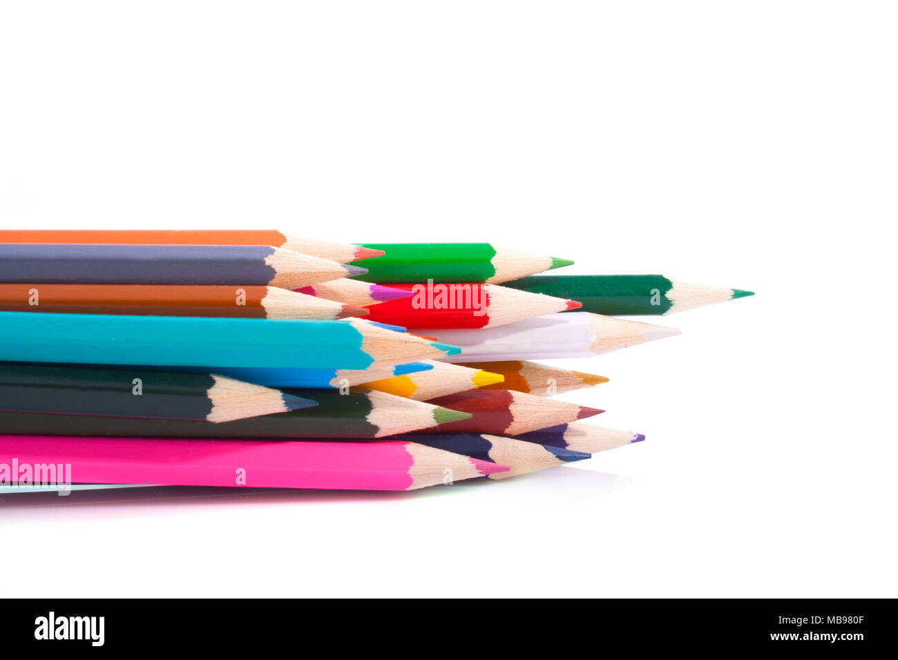 pencils lying down isolated on a white background Stock Photo Alamy