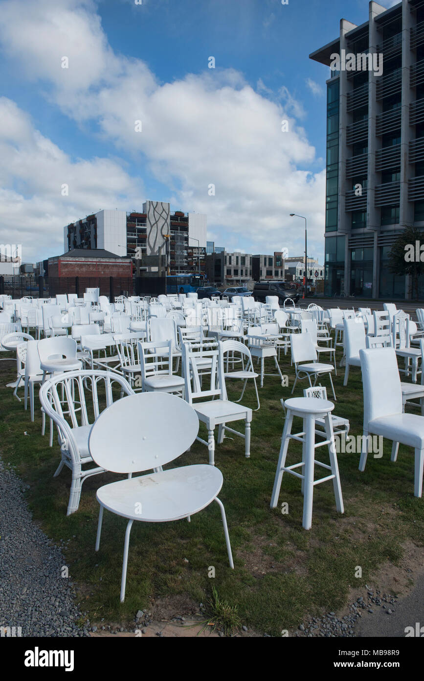 The 185 Empty Chairs memorial, remembering victims of the Christchurch