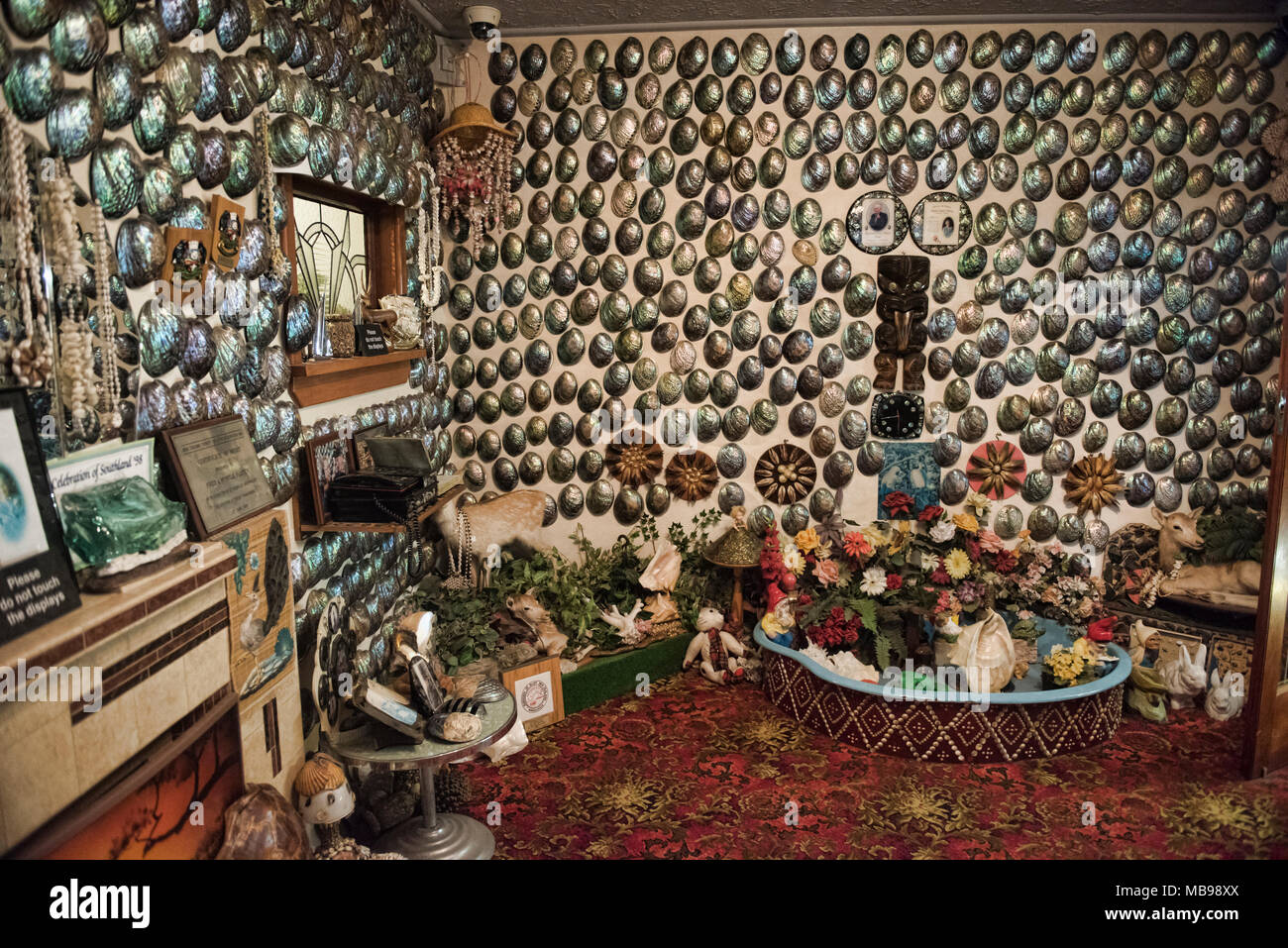 Fred and Myrtle Flutey's Paua Shell House, Canterbury Museum, Christchurch, New Zealand Stock Photo