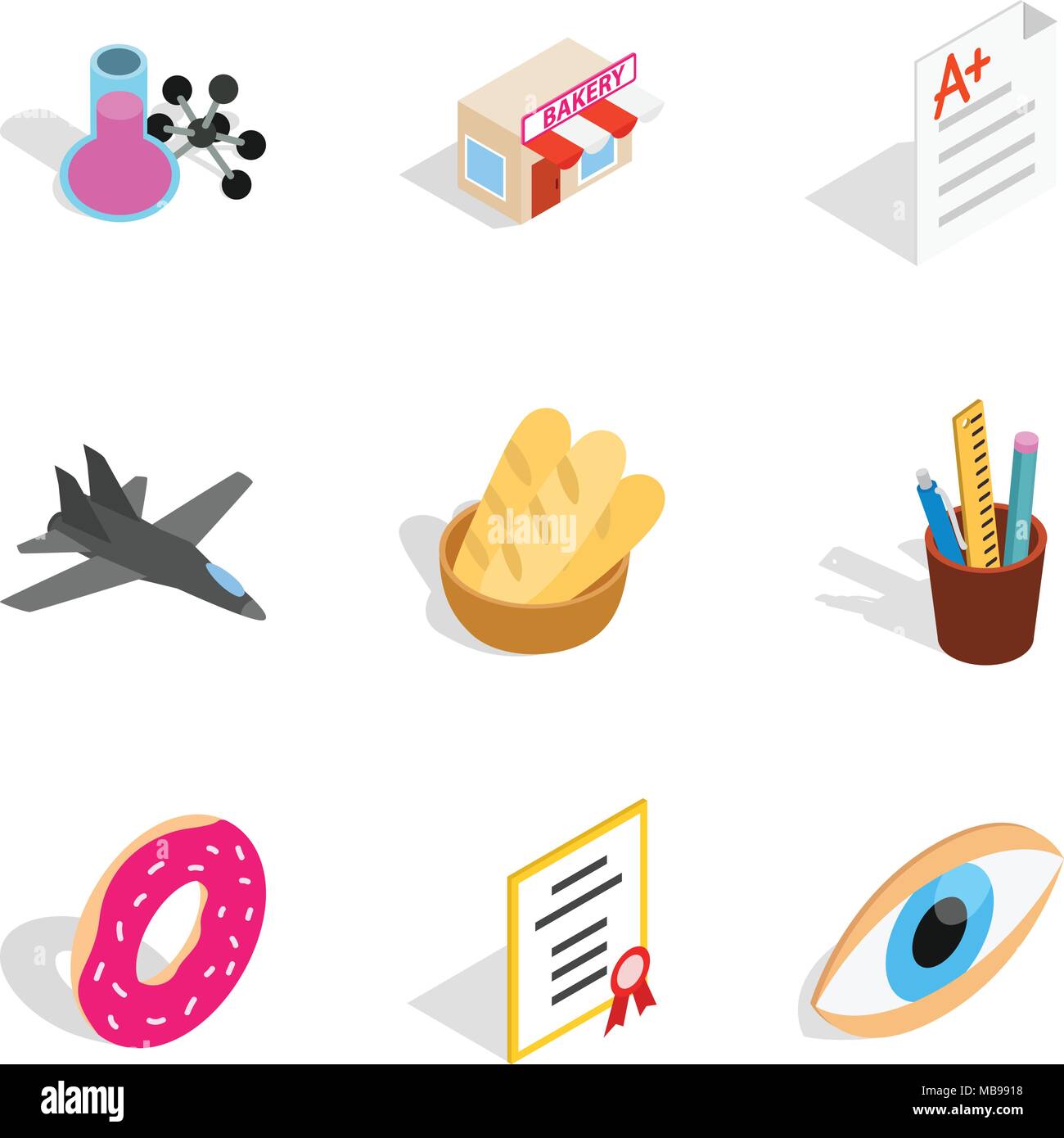 Calling icons set, isometric style Stock Vector