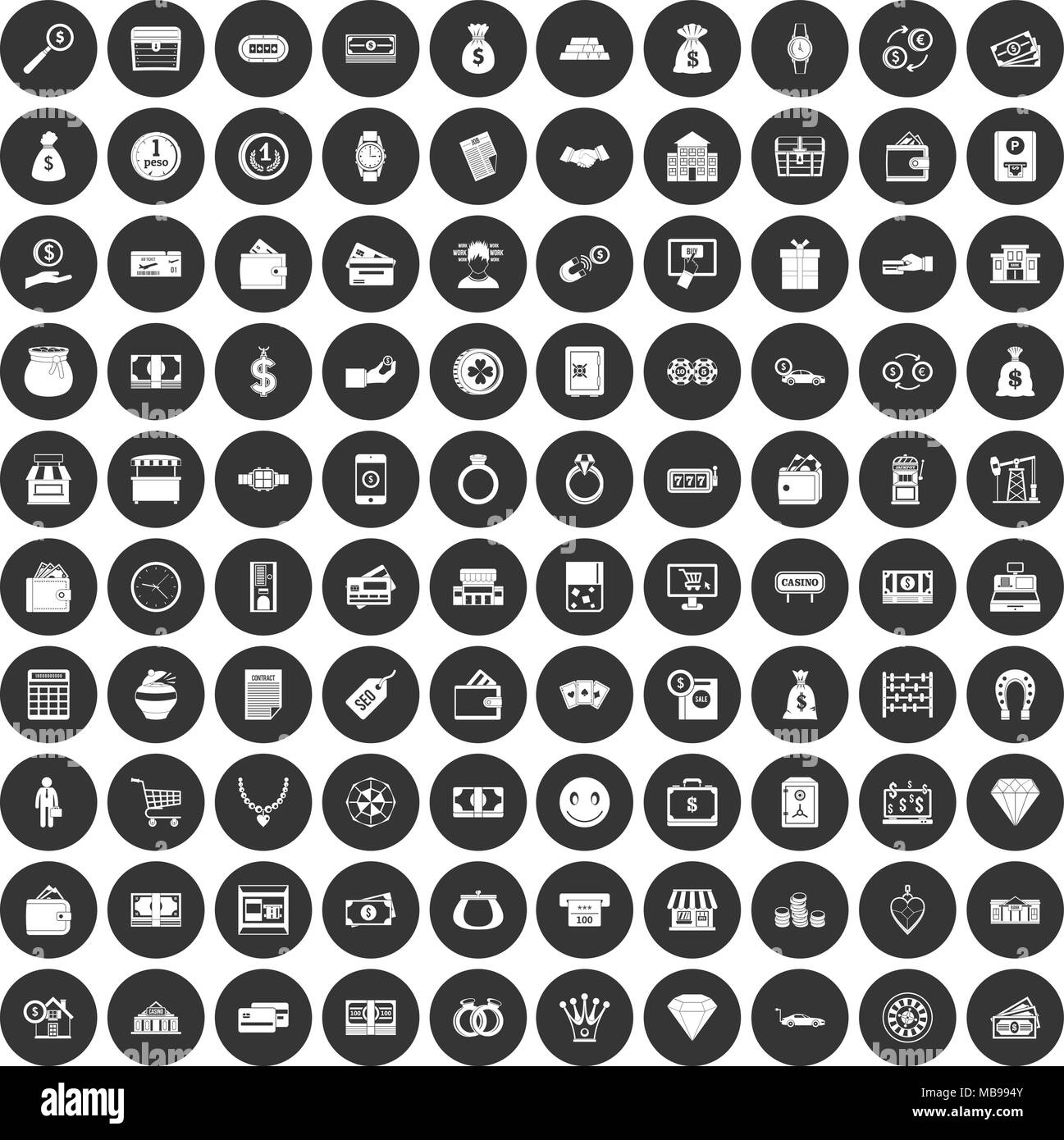 100 money icons set black circle Stock Vector Image & Art - Alamy