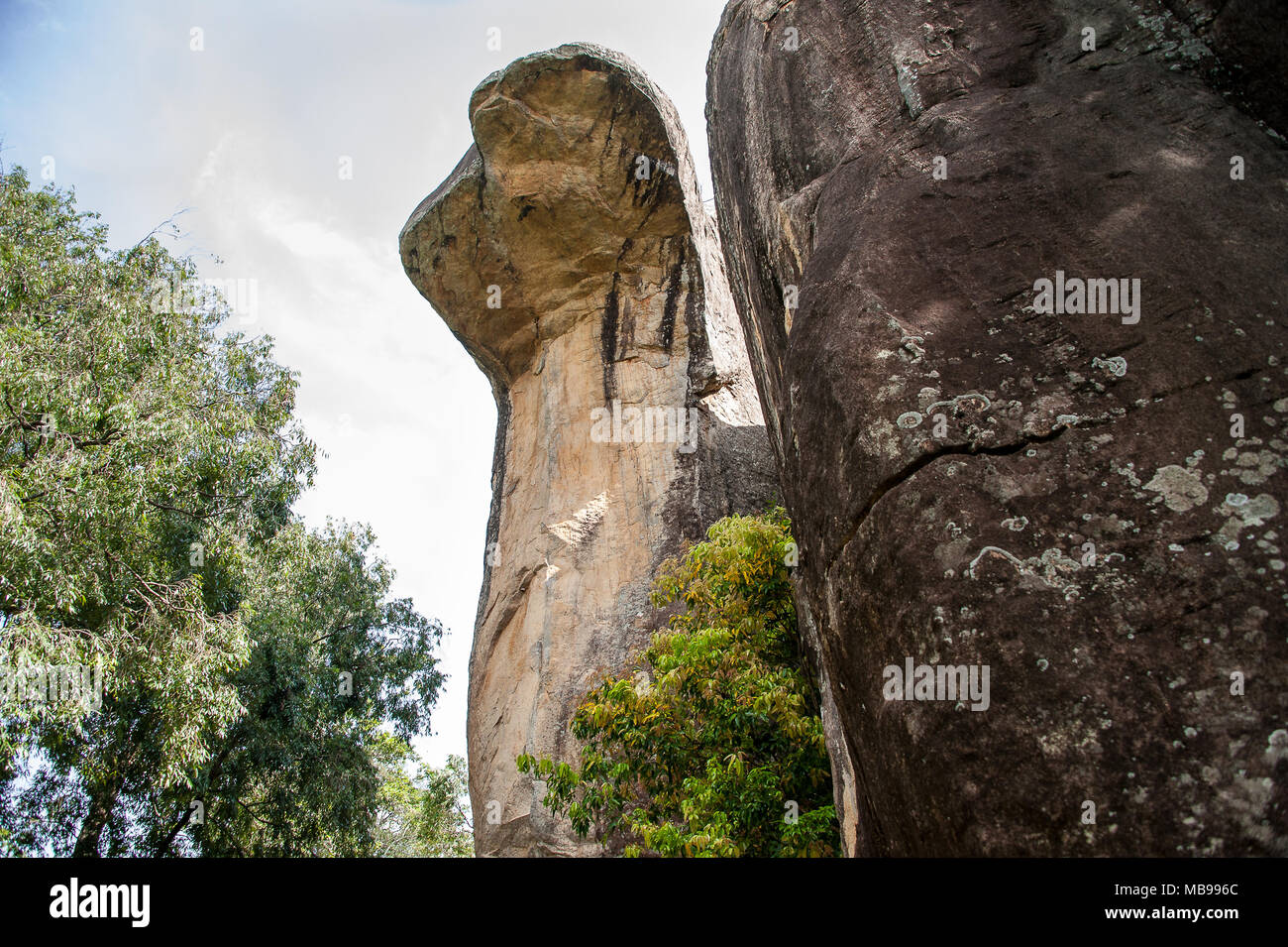 Cobra Hood Cave Rock in the Palace Boulder Gardens at Sigiriya