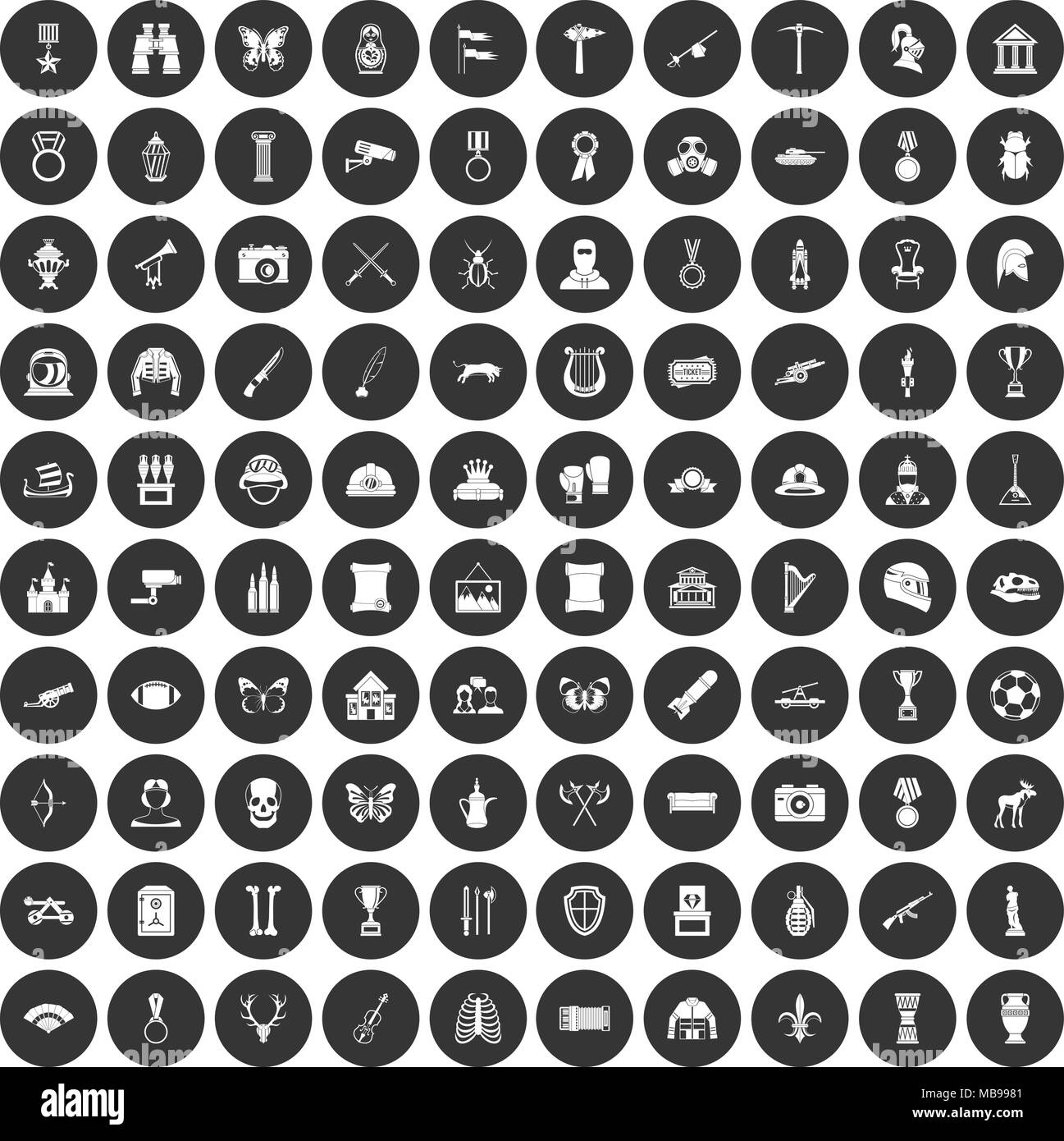 100 museum icons set black circle Stock Vector Image & Art - Alamy