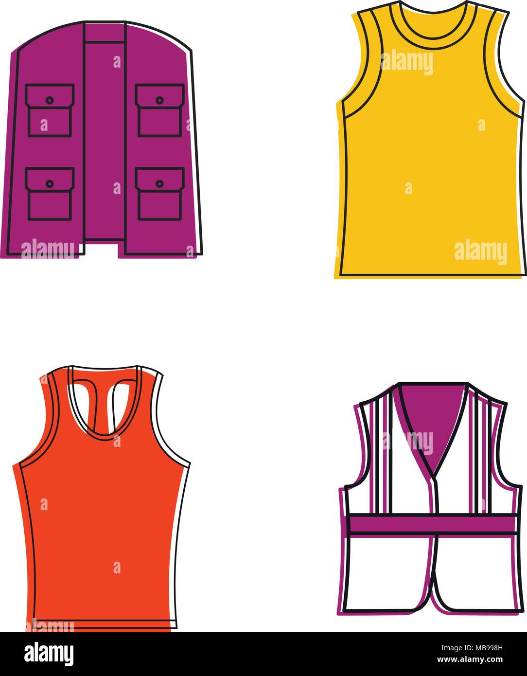 Vest icon set, color outline style Stock Vector Image & Art - Alamy