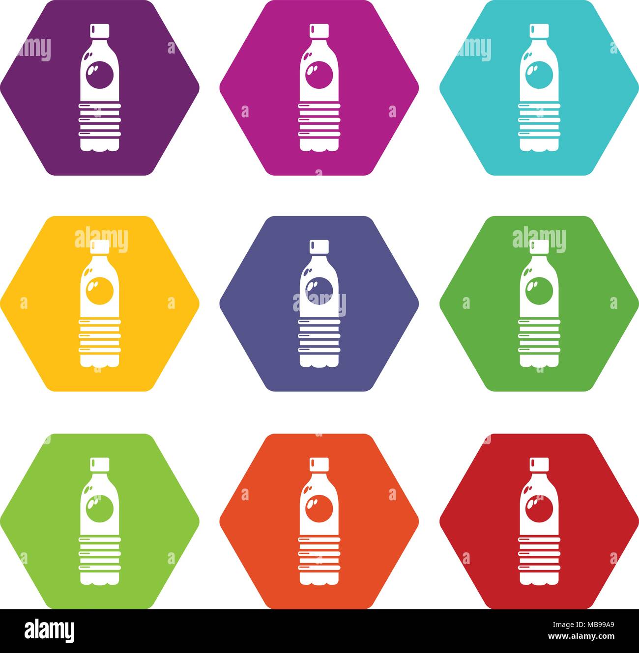 Water bottle icons set 9 vector Stock Vector Image & Art - Alamy