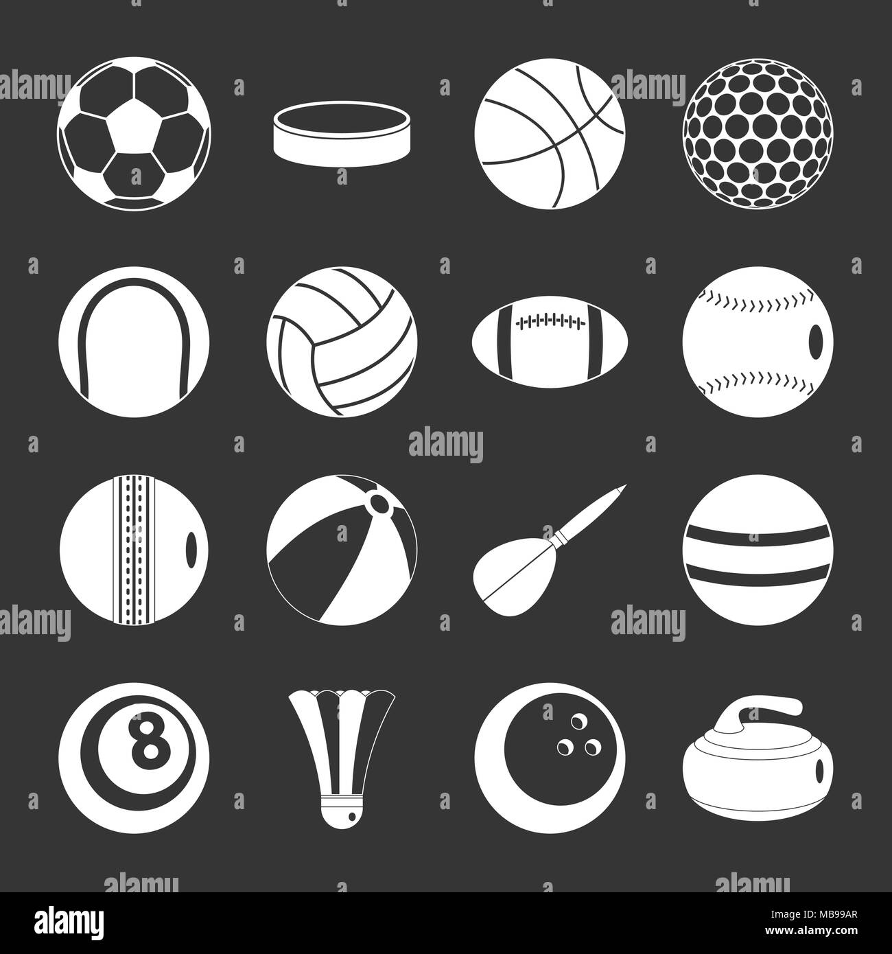 Sport balls icons set grey vector Stock Vector Image & Art Alamy
