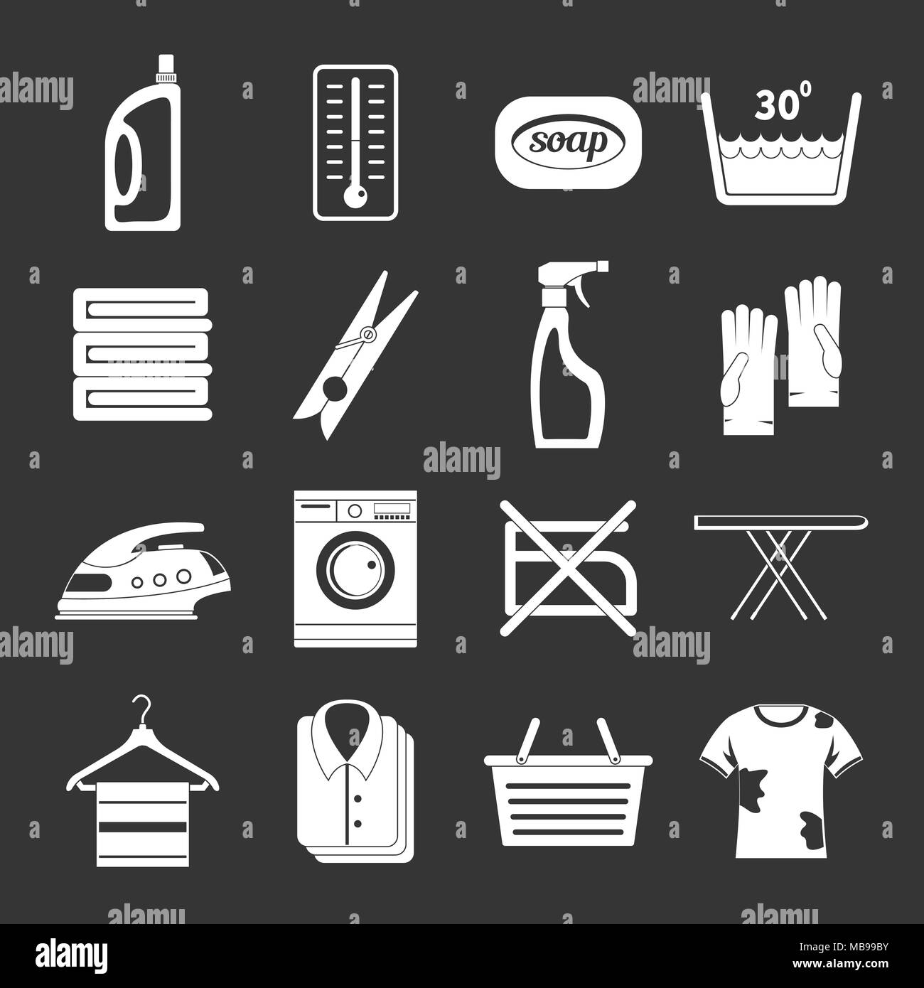 Laundry icons set grey vector Stock Vector Image & Art Alamy