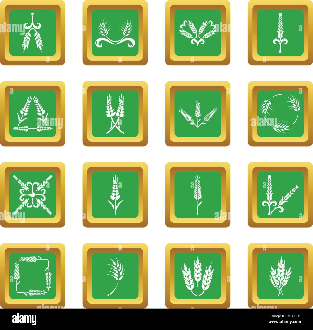 Ear corn icons set green square vector Stock Vector Image & Art - Alamy