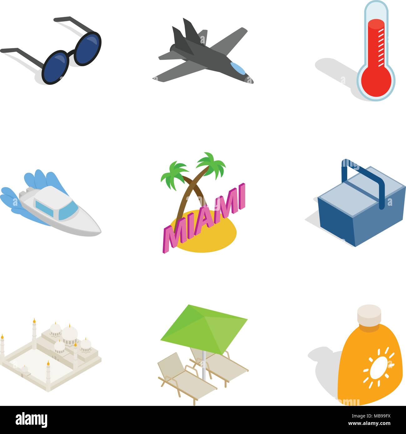Clambake icons set, isometric style Stock Vector