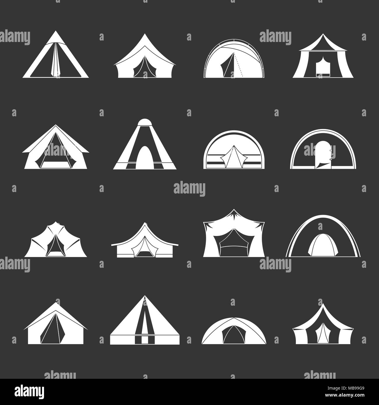 Tent forms icons set grey vector Stock Vector Image & Art - Alamy