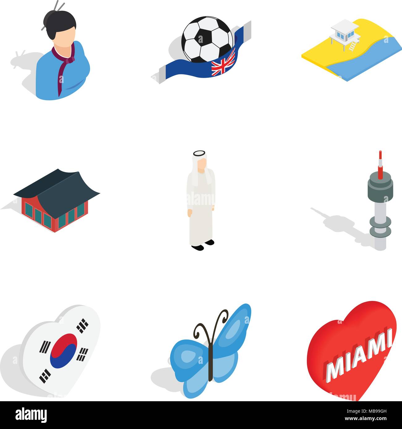 Discharge icons set, isometric style Stock Vector