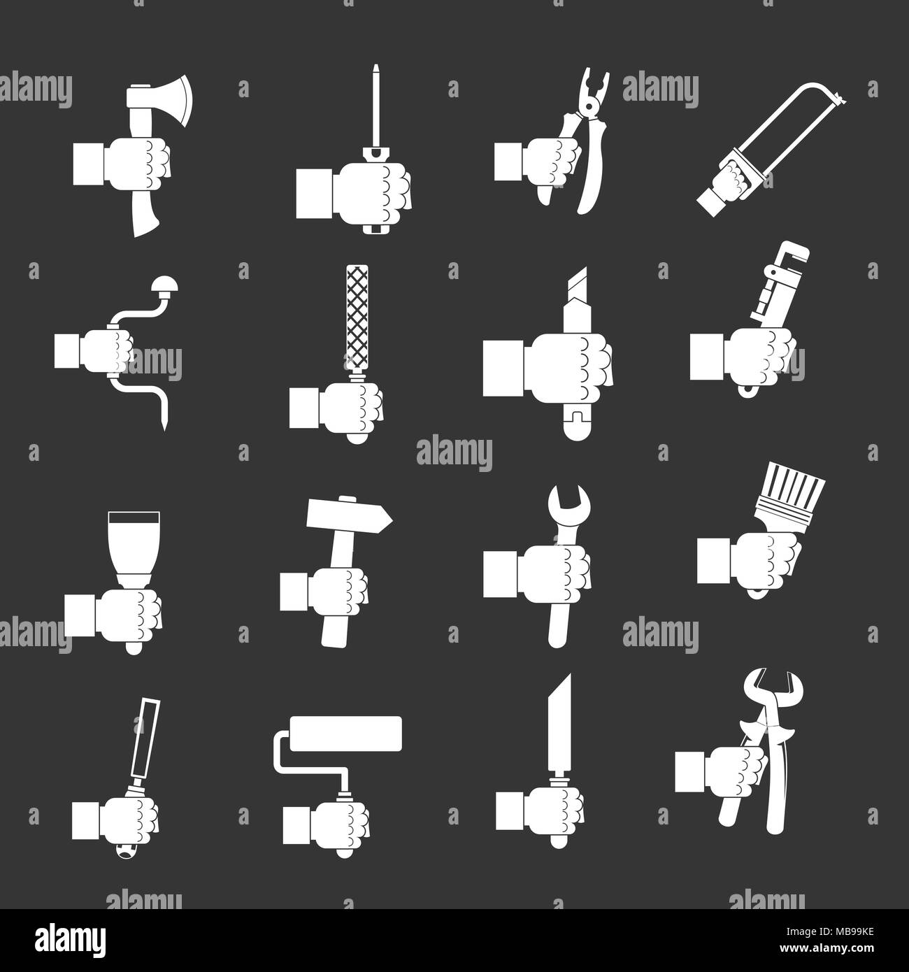 Hand tool icons set grey vector Stock Vector Image & Art Alamy