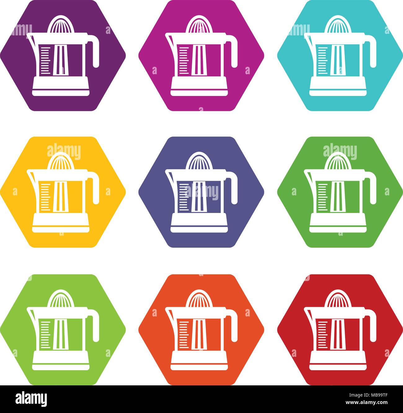 Juicer icons set 9 vector Stock Vector Image & Art - Alamy