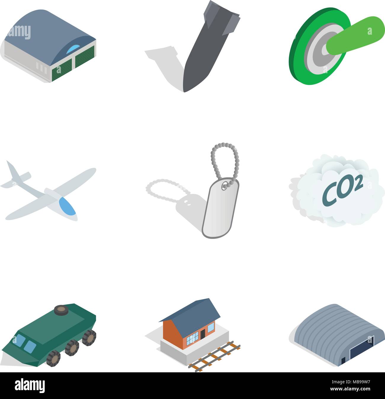 Military violence icons set, isometric style Stock Vector Image & Art ...