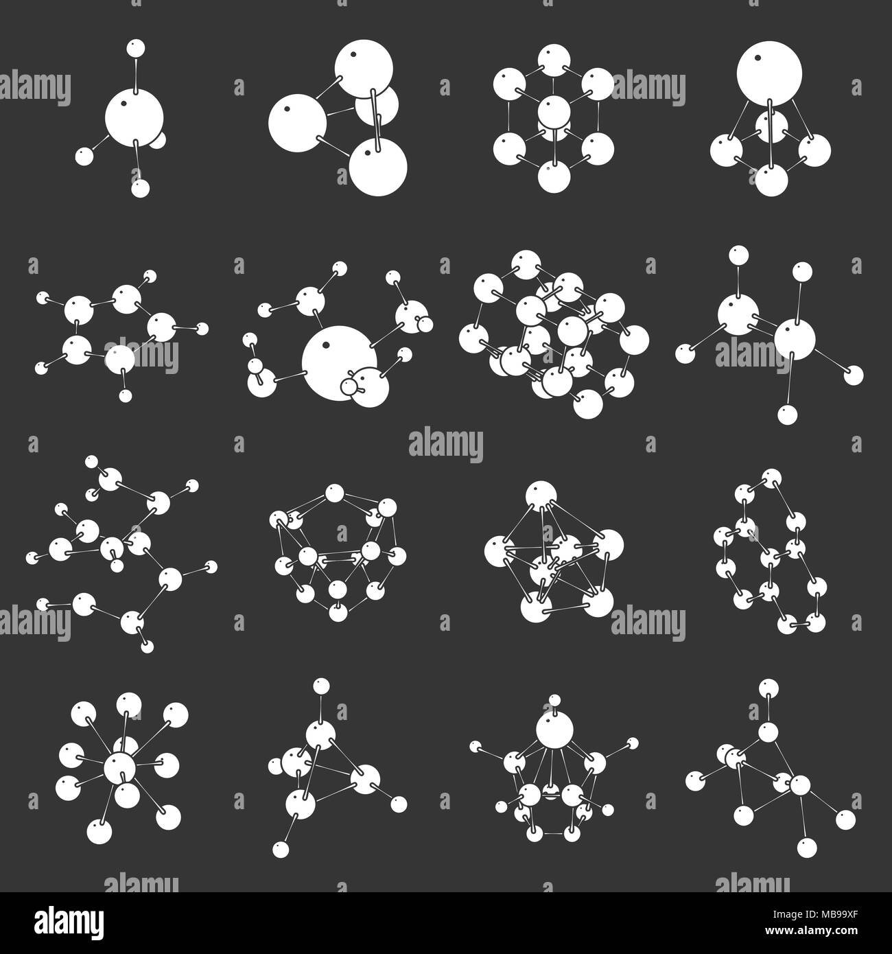 Molecule icons set grey vector Stock Vector Image & Art - Alamy