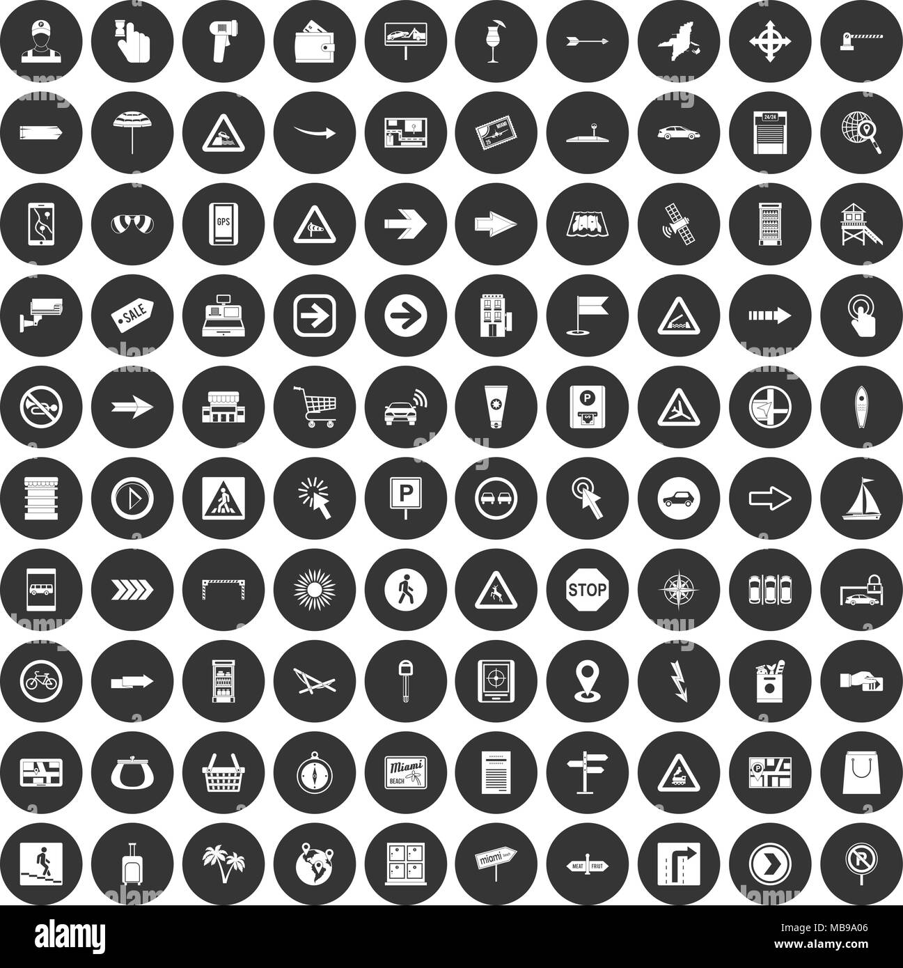 100 pointers icons set black circle Stock Vector Image & Art - Alamy